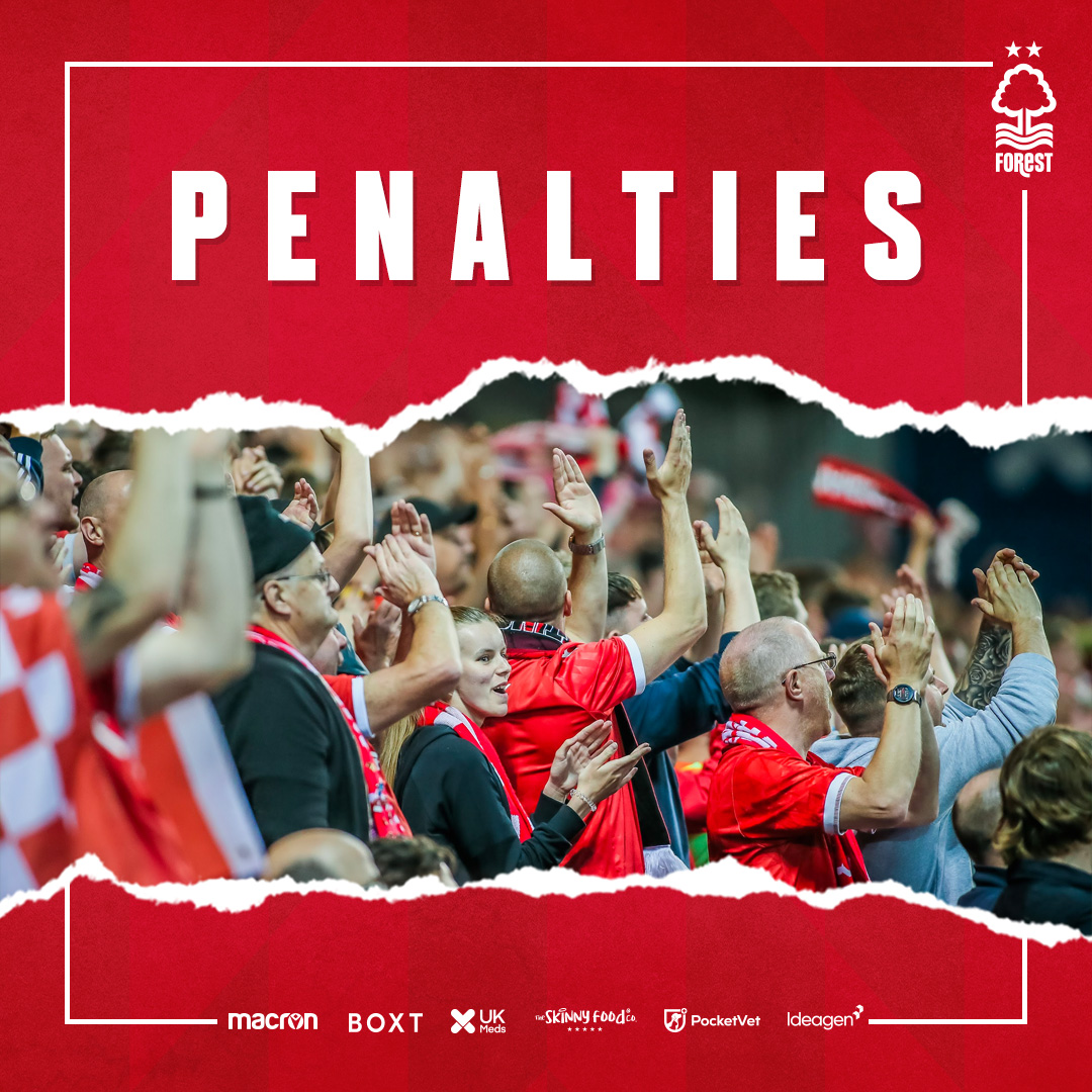NFFC's tweet photo. ⏱️ Full time after extra time - #NFFC 1-2 #SHU (3-3 agg)

⚽️ We are off to penalties on Trentside

🌳🔴 #NFFC https://t.co/GqeZHRWlty