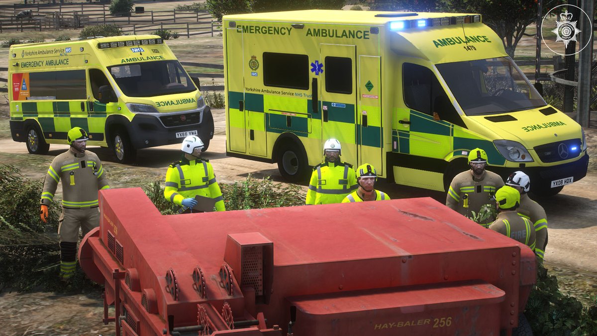 DRP_1101's tweet photo. On tonight's shift, an incident involved a 19-year-old male getting trapped within an agricultural machine. SYRPC_YAS and SYRPC_SYFRS worked closely together in order to free the male from the machine. #fictional https://t.co/7QG38waojD