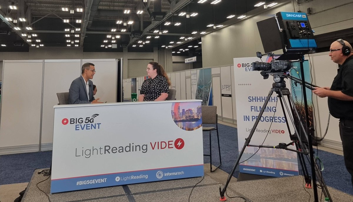 Mohamed Madkour (VP of Global Carrier Network Solutions and Marketing at <a href="/Huawei/">Huawei</a>) visited our Light Reading Studio at The #Big5GEvent today and had a conversation with Light Reading's Fiona Graham. 
Keep your eye on Light Reading for the final video. lightreading.com