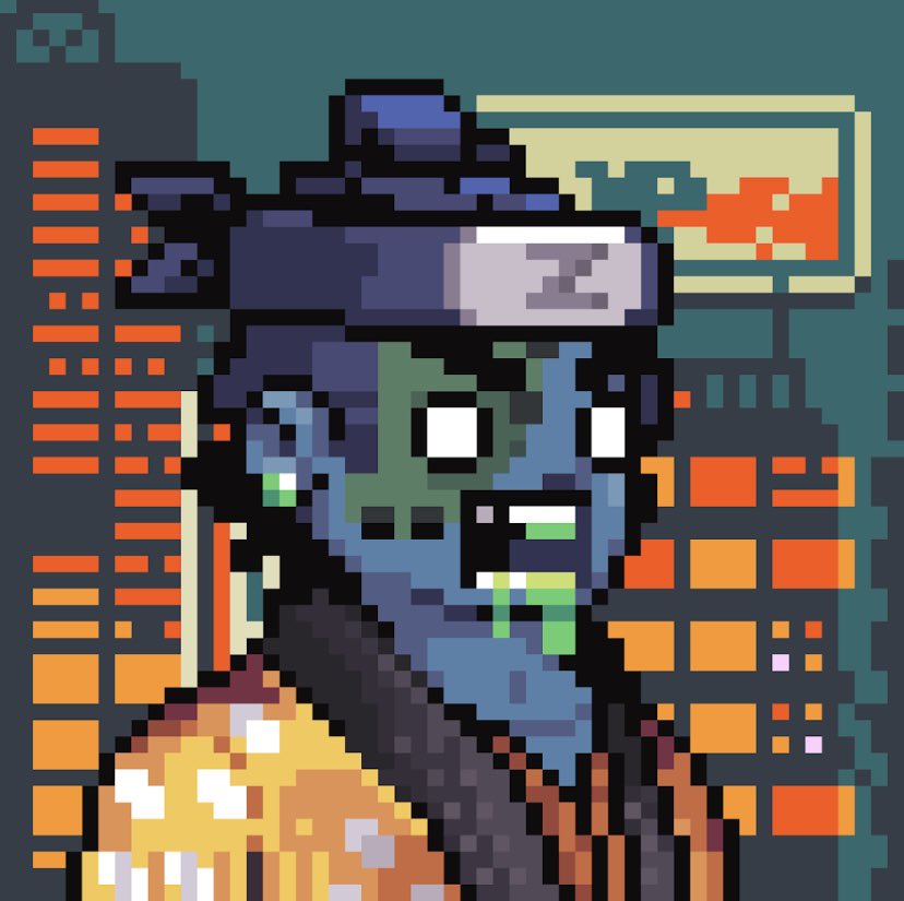 BenEfTea's tweet photo. My @KaijuKingz scientist may have had an experiment go wrong in the lab #Zombie #NFT #KaijuKingz https://t.co/V4259OR5TD