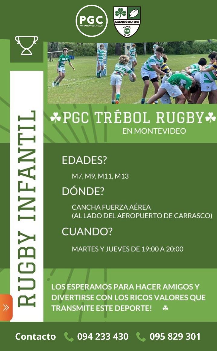 pgctrebolrugby's tweet photo. ¿Sabías que tenemos escuelita en Mdeo?
Arrimate!
Te Esperamos!

(hoy no eh, cuidate que hace frío) https://t.co/r6mbXgNuUc