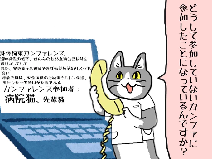 #現場猫 #看護師
(脳内でおこなった)カンファレンス(のシュミレーションに)参加(した)者(はきっとこう言うだろうな🤗) 