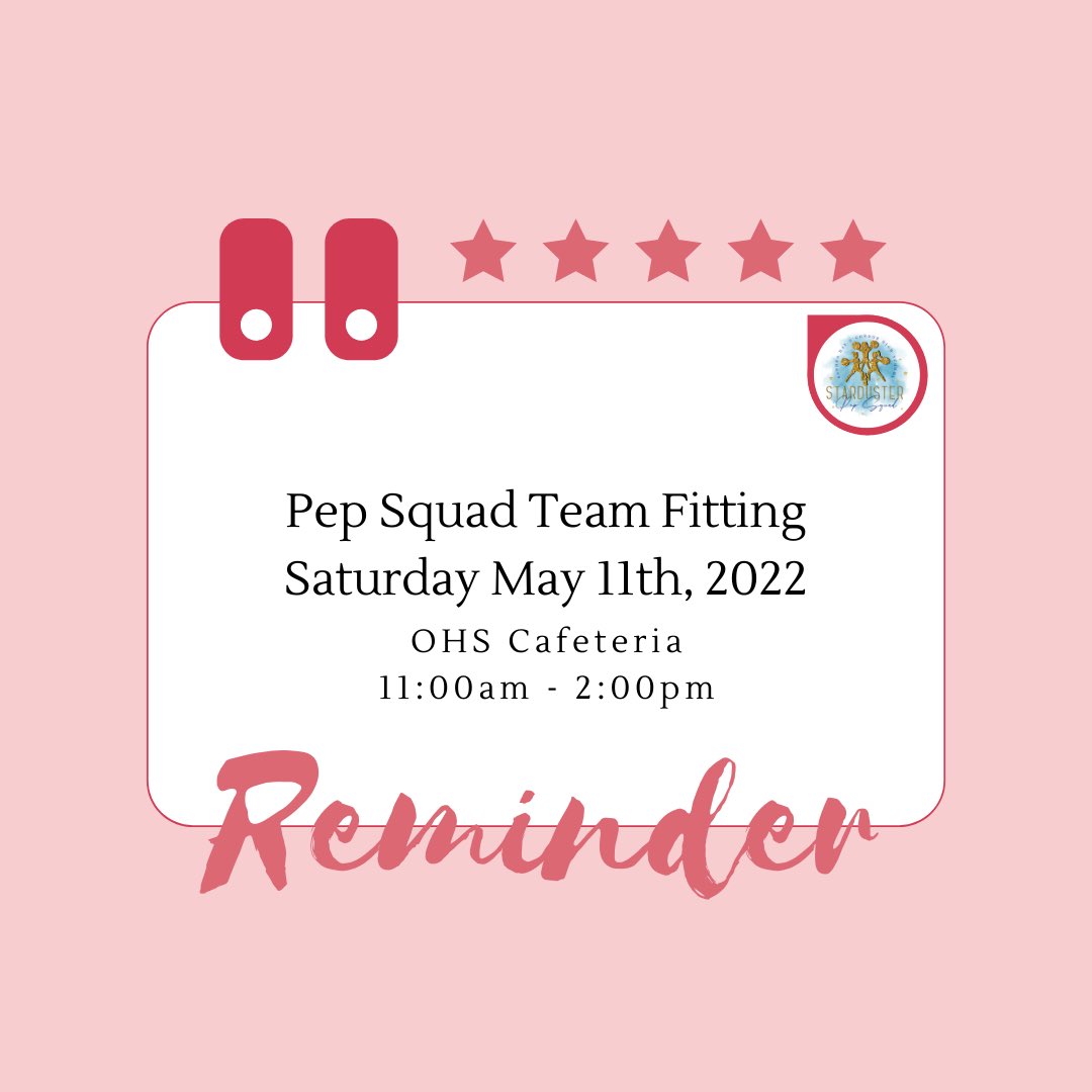 ohspepsquad's tweet photo. TEAM FITTING THIS SATURDAY!📣 https://t.co/y7CULsFxX6