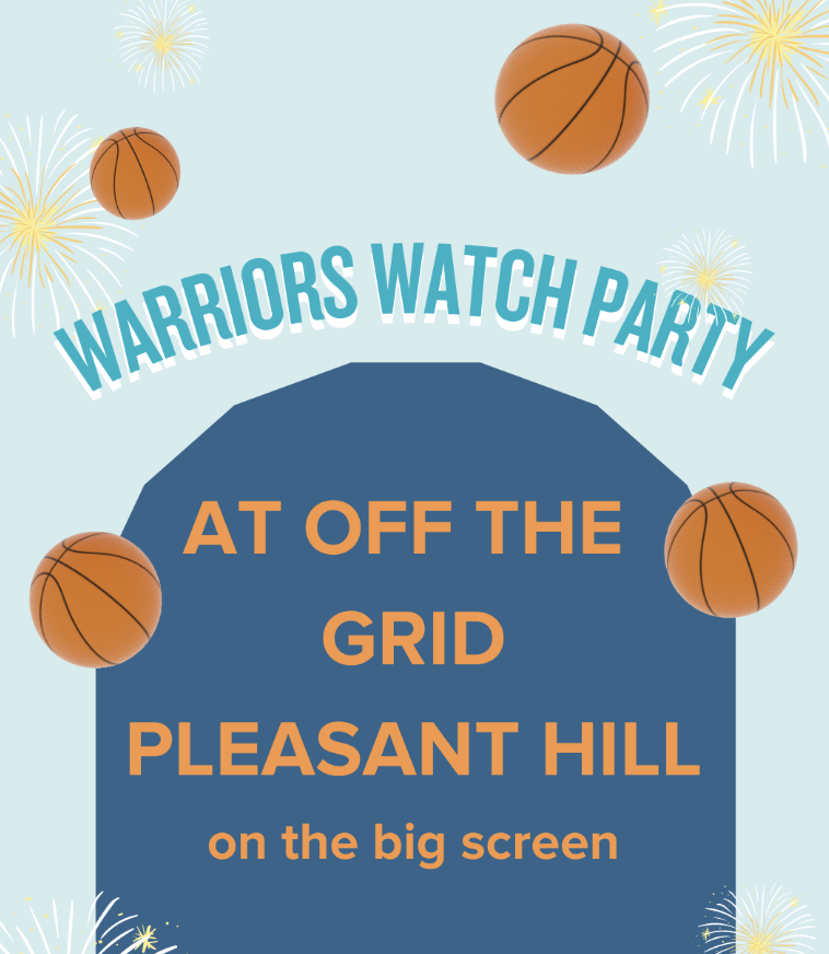otgsf's tweet photo. TOMORROW - we're hosting a @Warriors watch party at OTG Pleasant Hill! Eat some food, get that W, and bring the whole fam along too. #warriorswatchparty #warriors #pleasanthill #offthegridsf https://t.co/vQLvc2lk1t