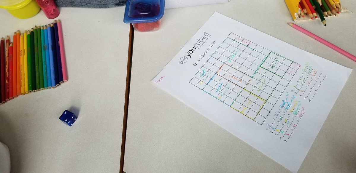4Caseley's tweet photo. We played How Close to 100? today. Loved seeing the strategies being used around the room to cover as many of the 100 squares as possible! #AwesomeIn6th
#MathematicalMindsets
@joboaler
@youcubed https://t.co/5uAu3ylTSL