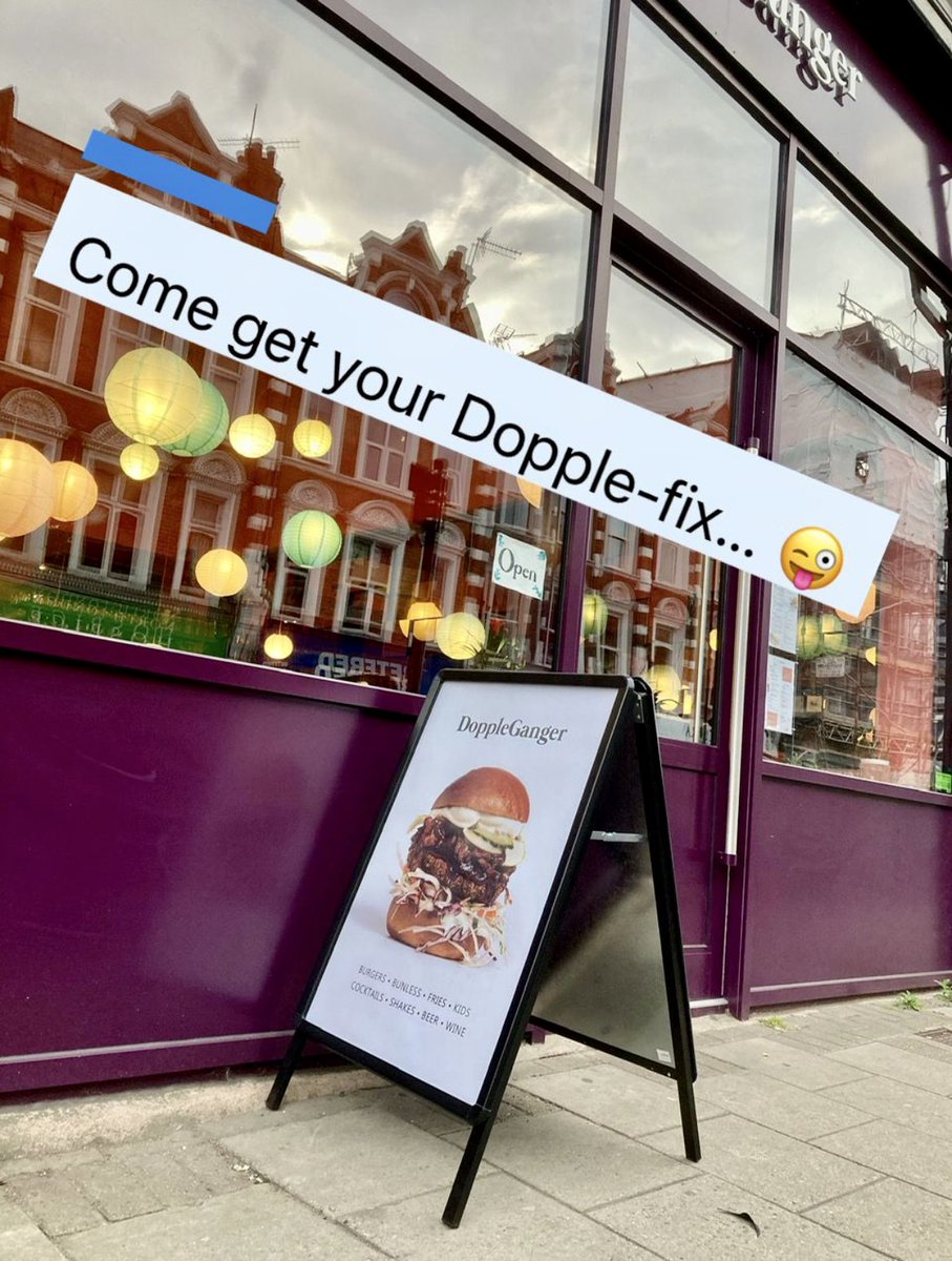 A relief that outrageously tasty Dopple Burger experience now available in London #crouchend, no need to head to Cambridge 😋💥

dopplegangerburger.co.uk

#burgers #vegan #tastebomb #😝

<a href="/LondonVegan/">Vegan London / London Vegans</a>