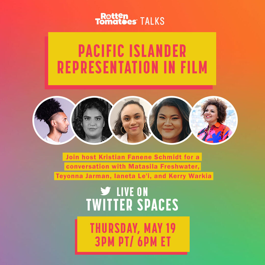 Join us this Thursday on @TwitterSpaces as we celebrate #AAPIHeritageMonth with a discussion on Pacific Islander representation in film, featuring:

<a href="/whatwouldkritdo/">Kristian Fanene Manuwai</a> 
<a href="/matasilaa/">Matasila Freshwater</a>
<a href="/teyonnamichelle/">Teyonna Jarman</a>
<a href="/66Lei/">Ianeta Le'i</a>
<a href="/KerryWarkia/">Kerry Warkia</a>

Tune in at 3pm PT / 6 pmET!