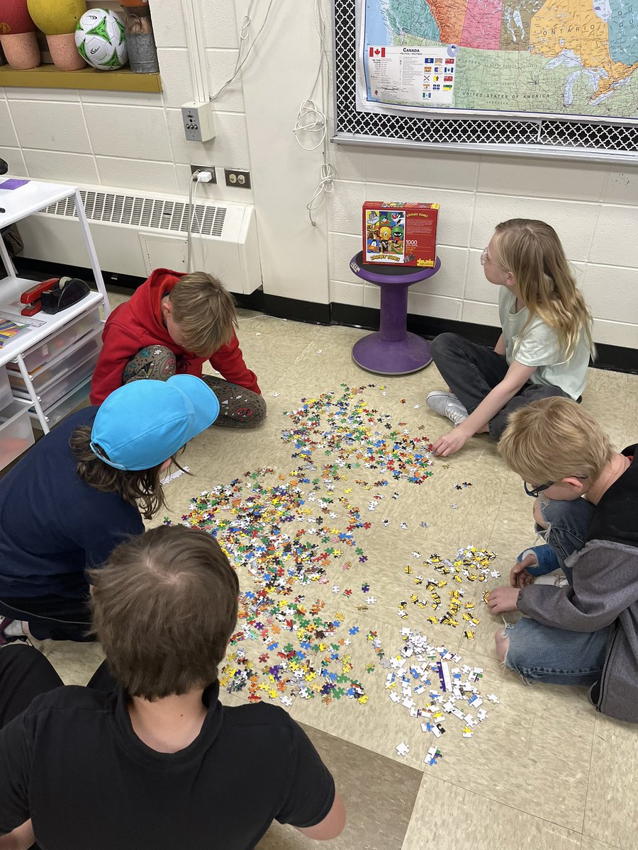 connectcharter's tweet photo. In @Ms_Pzoff’s Art of Play elective, they enjoyed the rainy day by puzzling! https://t.co/AU9X4wjRy1