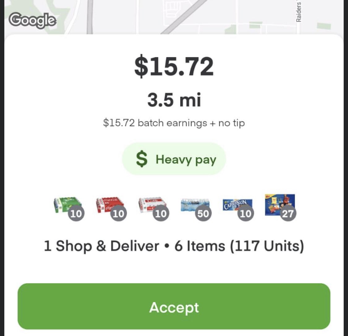 eyemwatchin's tweet photo. This is a what @Instacart and @fidjissimo gives out to shoppers that drive their own vehicles and expect them to fulfill ridiculous orders. It only gets worse with summer coming. This is a perfect example of their exploitation of hardworking shoppers! https://t.co/cI5q0ymClj