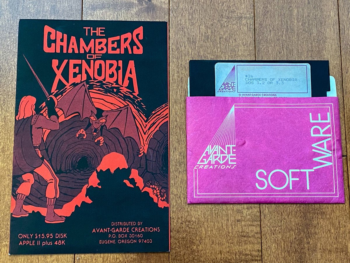 A2_Canada's tweet photo. 1/ For some vintage games, the challenge is to find confirmation that they were ever released. Then there are a few games that have clearly been released, but for which no original copies seem to exist. The Chambers of Xenobia is the latter. https://t.co/epoMM5yupQ