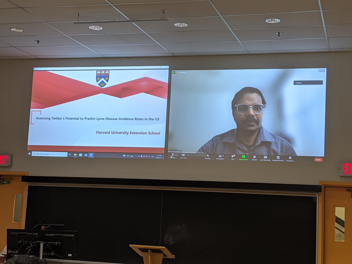 Great Presentation by Srikanth Boligarla and Raja Mahadevan on assessing Twitter’s potential to predict Lyme disease incidence rates in the US