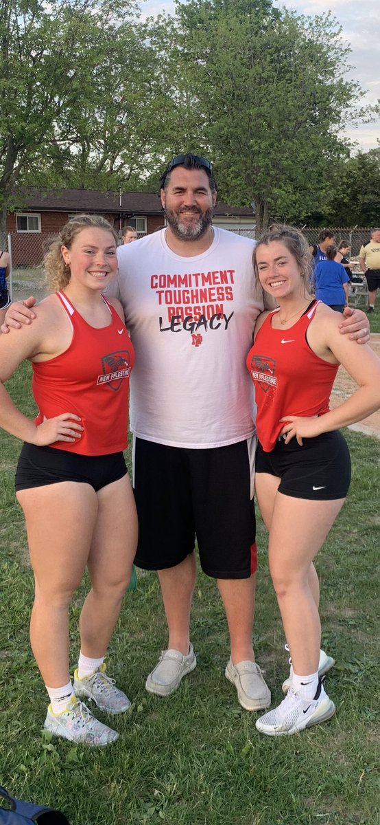 NPCoachRalph's tweet photo. Back to back to back weeks as champions! County, Conference &amp; now Sectional Champions. Quin breaks school shot record w/ 43’8” &amp; Sydney closes in on discus with a 131’8”. You already know they BOTH lifted today…squat…so proud of these ladies and their work as just juniors! https://t.co/xG5mQcOLep