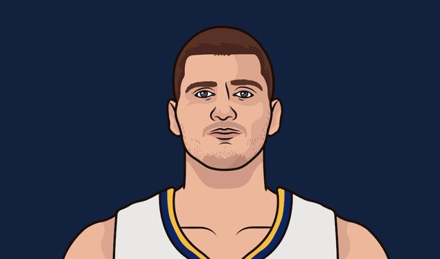 JokicTrueStats's tweet photo. Only 3 active NBA players have scored 22+ points on 43% FG in 11 straight playoff games:

1. Lebron James
2. Kevin Durant
3. Nikola Jokić 

Jokić can break the tie next year https://t.co/YhqSqQOoZZ
