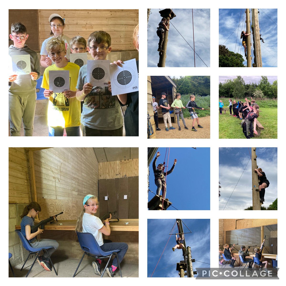 weeza1969's tweet photo. Day 2 at PGL saw year 6 @SpilsbyPrimary @InfinityAcad use their sensory skills, face height challenges and practise their rifle aiming skills, finishing the evening with a campfire, story and singsong. https://t.co/Kb2cL7axal