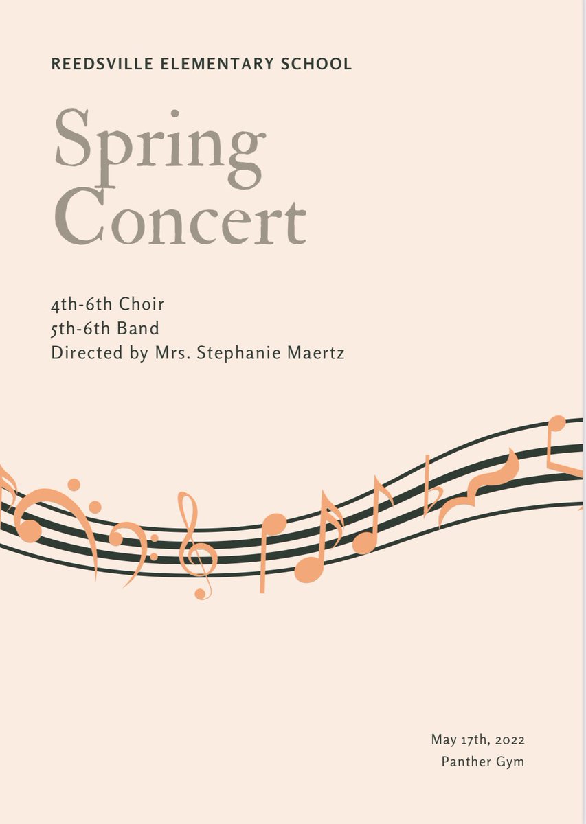MaertzStephanie's tweet photo. Our Elementary Ensembles Spring Concert is tonight in the Panther Gym at 6:30. Come out and support all these amazing young musicians as they showcase what they have accomplished this school year. #ReedsvilleSD #musicforall #springconcert https://t.co/ferBoWV3F8