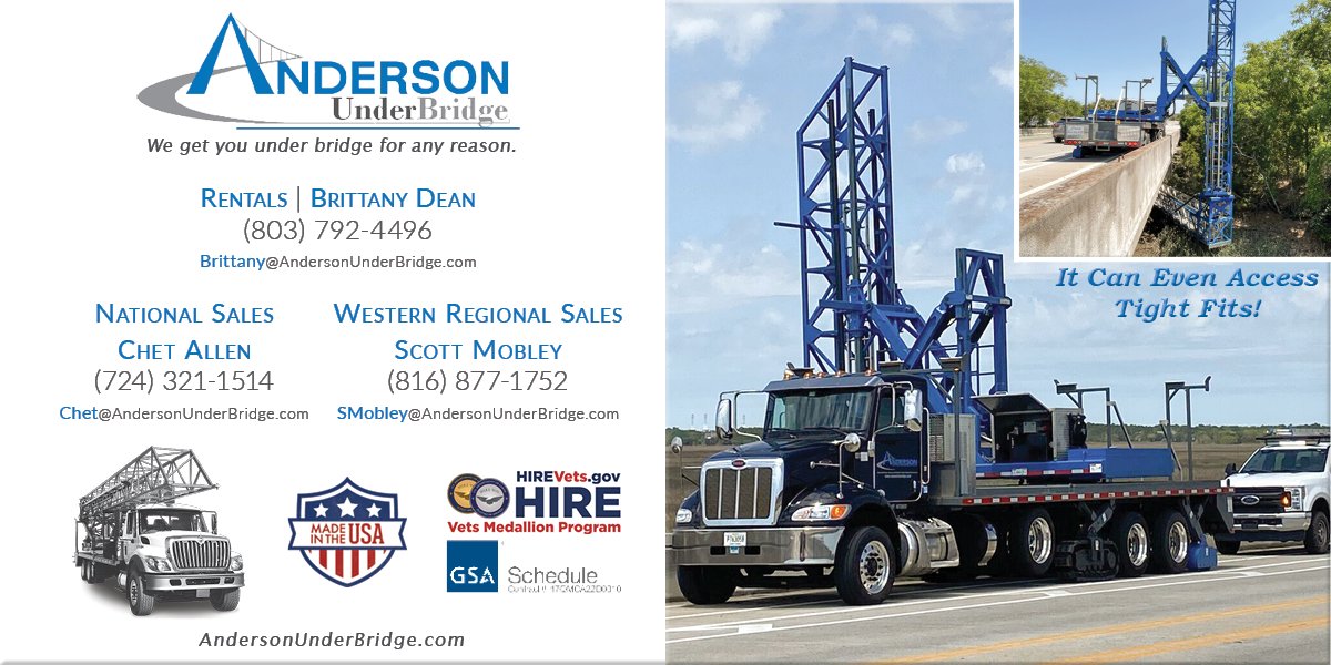 Anderson_UB's tweet photo. Ideal for freeway bridges and interchanges, the #AndersonUnderBridge HPT66 is the big daddy of all #HydraPlatforms. Yet even our largest unit is nimble enough to deliver safe #UnderBridgeAccess beneath smaller bridges. Perfect for statewide contracts with multiple bridge types! https://t.co/ayBKo8VUoZ