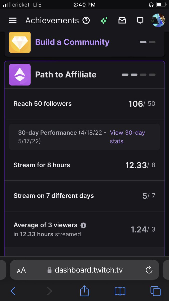 EdgarAg56110789's tweet photo. I can’t believe that my average viewers went down.Lwt me know what I can do to improve my stream guys. It went from a 1.46 to 1.24 that’s sad let’s show some support and follow me🙍‍♂️ https://t.co/ux86AAVSWj