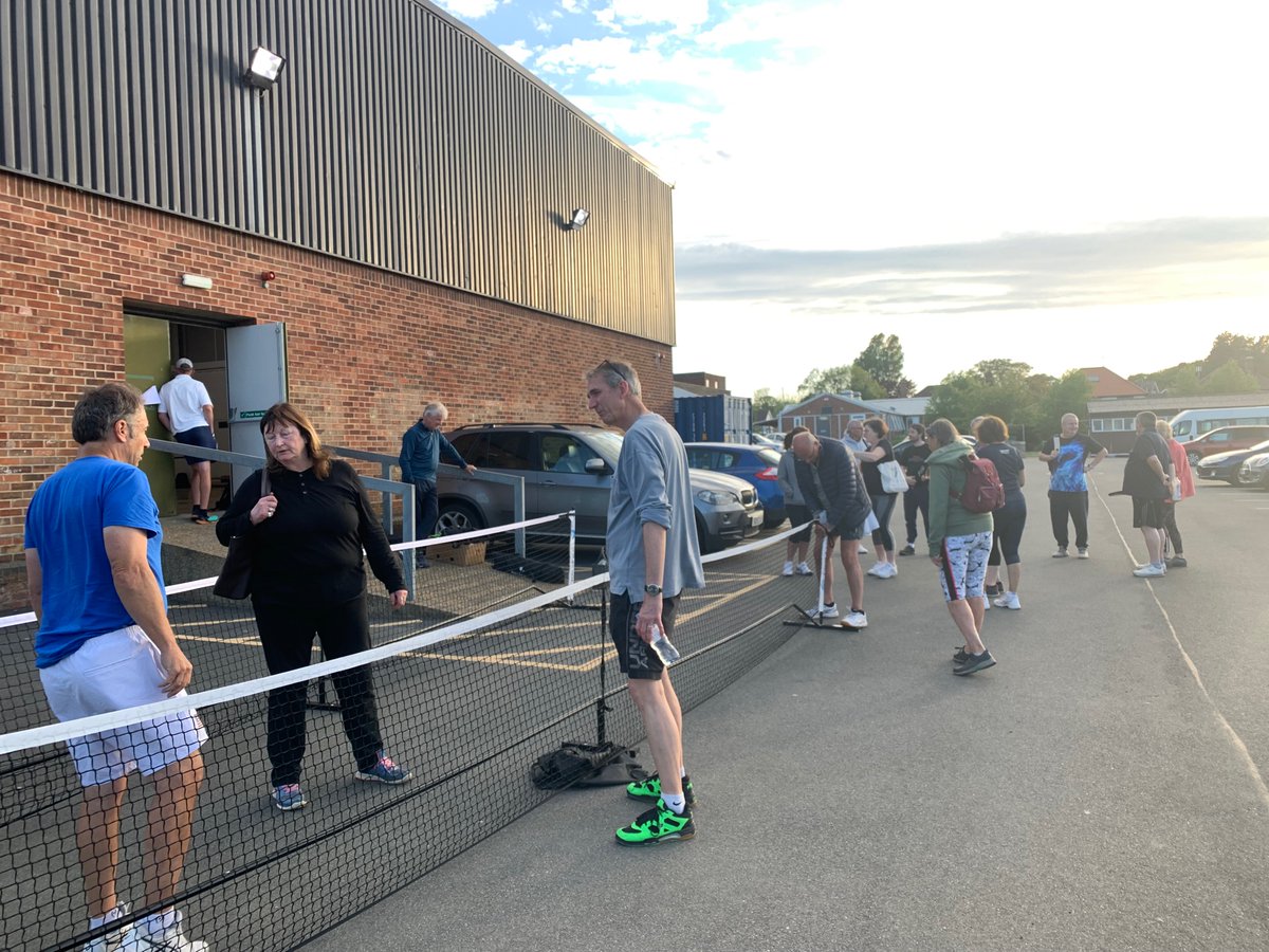 CROMERTENNIS's tweet photo. Great turn out this evening for our Pickleball session and also to welcome back Pat & Richard Millman who have returned from the USA for the summer months! #pickleball #trypickleball https://t.co/44RmB15MXw