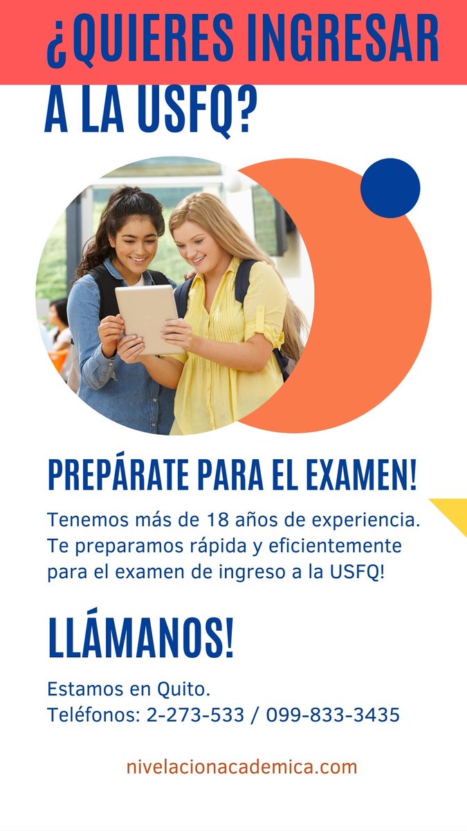 usfqecuador's tweet photo. ¿Quieres ingresar a la USFQ?

Te preparamos para dar un excelente examen de Ingreso/admisión a la #USFQ.

Tenemos mas de 18 años de experiencia con los mejores resultados. No vayas a cualquier lugar! Prepárate con nosotros!

https://t.co/MEXIrz6csi https://t.co/WUYO2IHcXg
