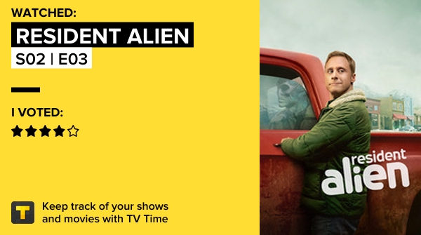 I've just watched episode S02 | E03 of Resident Alien! https://t.co/lKK9tz7VXA #tvtime https://t.co/LUPCy1HtKY