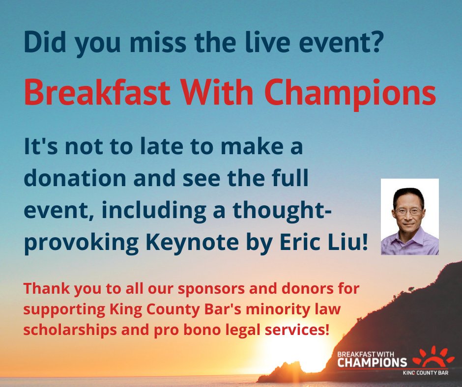 It's not too late to watch the event or make a donation! kcbf.org/Events/Breakfa… #fundraiser #probono #lawyers #KingCounty