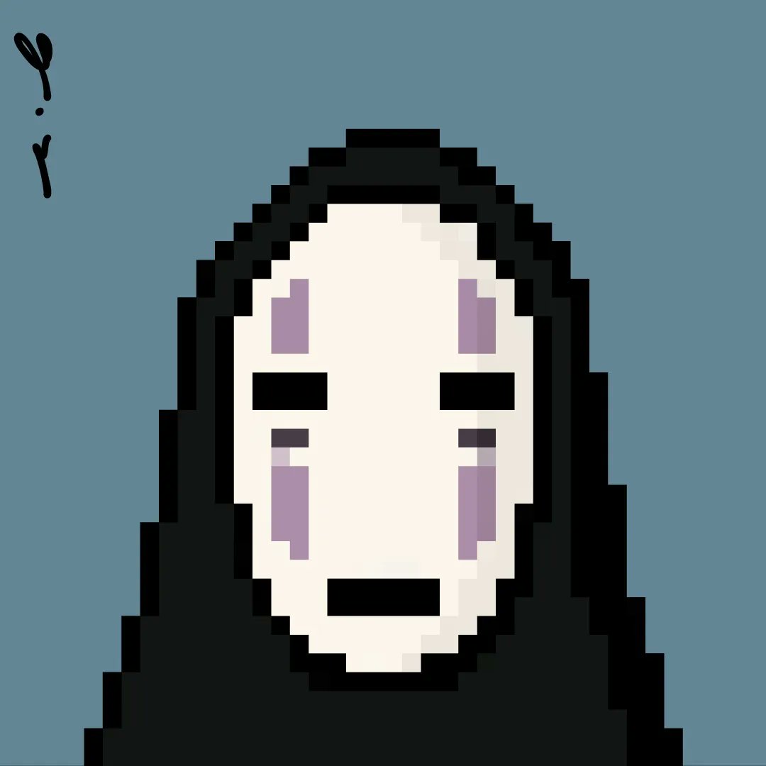 gloomstill's tweet photo. #0001 "kaonashi" 
1 of 1 piece 📃 Pixel collection.
€29.97 dm me if interested.

Includes: original files, authenticity certificate, file code and a pixel art gallery AI file to start your own gloomstill collection. 

#digitalart #gloomstill #collectibleart 
#SpiritedAway https://t.co/sNhlC0tTdp