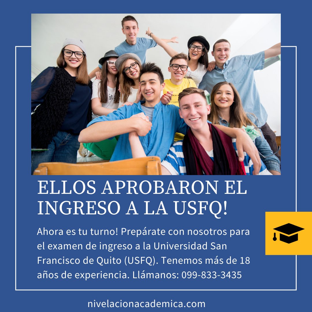 usfqecuador's tweet photo. ¿Quieres ingresar a la USFQ?

Te preparamos para dar un excelente examen de Ingreso/admisión a la #USFQ.

Tenemos mas de 18 años de experiencia con los mejores resultados. No vayas a cualquier lugar! Prepárate con nosotros!

https://t.co/MEXIryOB3I https://t.co/LEGTR25wFp