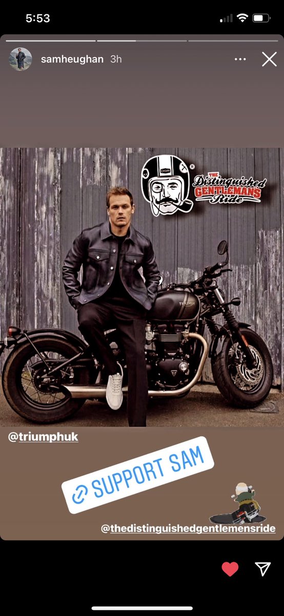 OverwayAmber's tweet photo. @ZoeyCatBell @SamHeughan @gentlemansride His IG too 😉😍🤗😝 https://t.co/MZhWKV6yjV