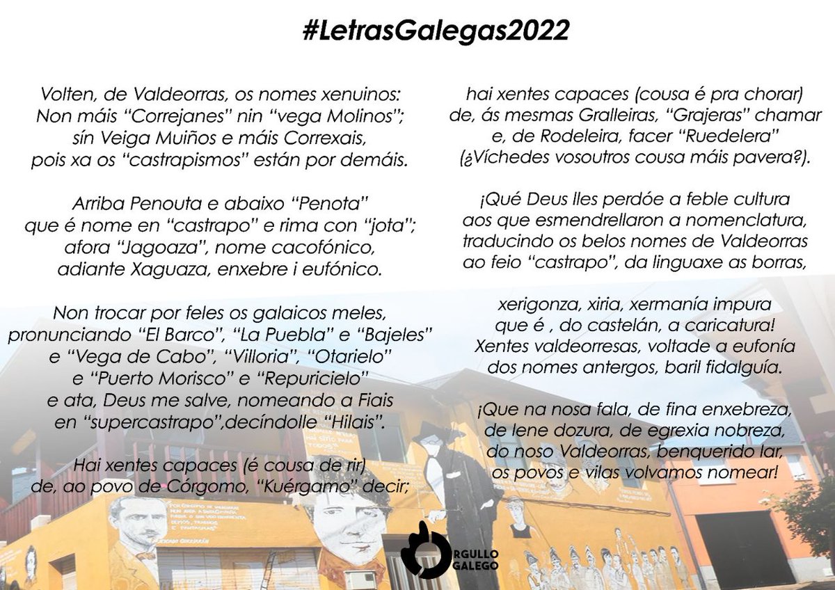 OrgulloGalegoGz's tweet image. Remata o día oficial mais en Orgullo Galego continuamos os 364 días mostrando as #LetrasGalegas

Despedimos o día cos escritos de varios ilustres! #SempreEnGalego