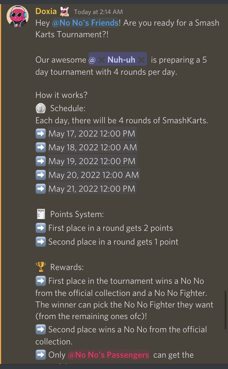 scrilla401's tweet photo. Smash Kart tourney held by @Dizastrophe in the @NoNos_NFT discord! 

Come join the fun. Prizes for placing 1st. No Nos x @genesisorig fighter 🥊 

#nononation #nonoraid #nonocrew https://t.co/KMVp4X6R8i