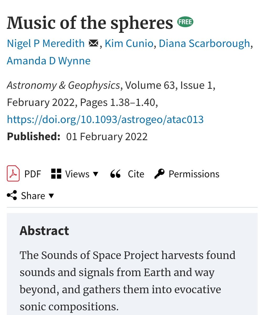 AD_Wynne's tweet photo. Access full text online via https://t.co/eZBZXSlU8h to get the scoop on #space science by @NigelPMeredith, digital #art by @artistlyre and spine tingling #music led by Kim Cunio in latest album Celestial Incantations 🎶
#CelestialIncantations #SoundsOfSpace https://t.co/1Gu9As853G