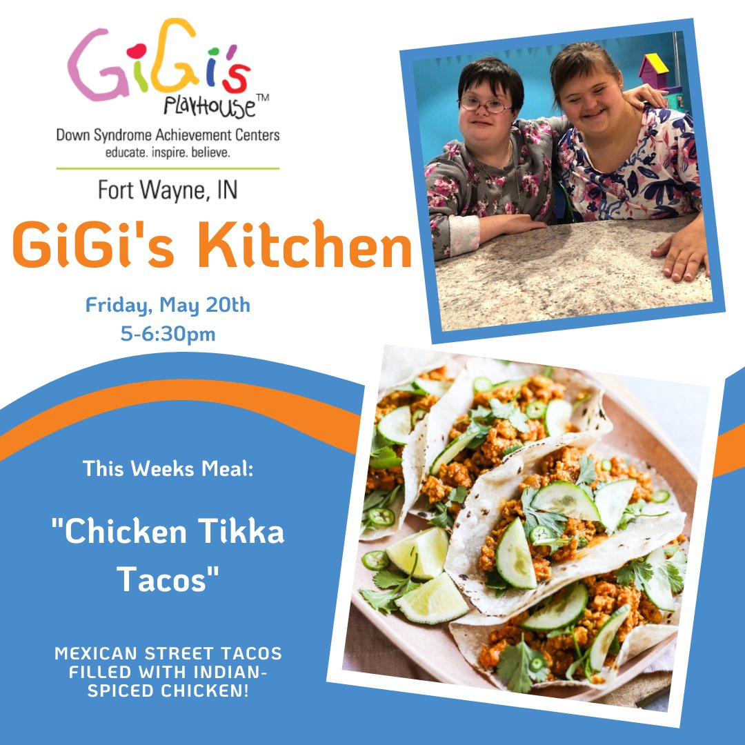 GiGisFortWayne's tweet photo. GiGi's Kitchen chefs are continuing their trip around the globe! Our chefs will be preparing Mexican street tacos filled with Indian-spiced chicken! Join us for Chicken Tikka Tacos this Friday by registering here: https://t.co/USeqv3aoJU ! https://t.co/SjabHGqM1P