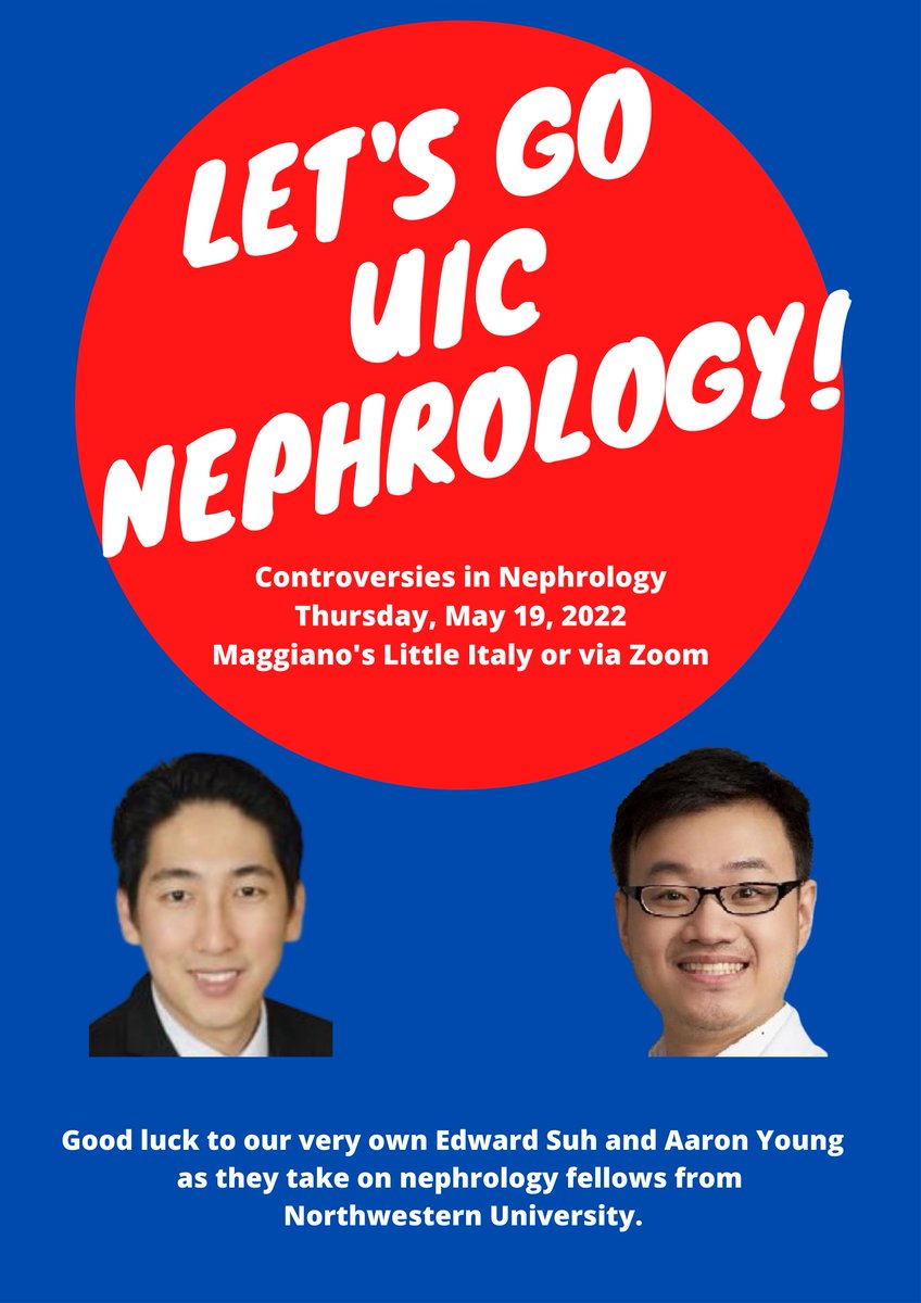 UIC Nephrology (@uicneph) on Twitter photo Looking forward to cheering on @uicneph this Thursday at <a href="/NKFIllinois/">NKF of Illinois</a>' 2022 Controversies in Nephrology event on May 19th at Maggiano's or virtually! Looking forward to cheering on @uicneph this Thursday at <a href="/NKFIllinois/">NKF of Illinois</a>' 2022 Controversies in Nephrology event on May 19th at Maggiano's or virtually!