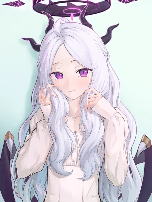 やっぱりこんなひらひらした服
私には似合わないでしょ?

...どう?先生。

#ブルアカ  #空崎ヒナ 