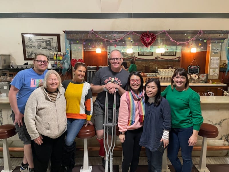 DowntownWichita's tweet photo. SNEAK PEEK 👀 Here’s a behind-the-scenes look at sketches by Front Porch creatives Chiyoko and Sarah collaborating with their local business partner, Old Mill Tasty Shop! Did you know Old Mill has been a Wichita favorite for 90 years? 🎊 🥳 🎊 https://t.co/N4dtLvIZo3