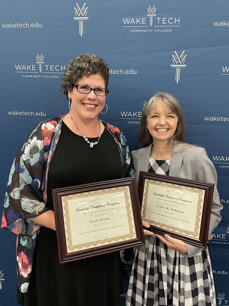 WakeTechGRD's tweet photo. Congratulations to Mrs. Osborne and Ms. Evans for graduating from Wake Tech’s Leadership Module 1! #leadership @waketechcc #lifelonglearning https://t.co/JOsizazeOP