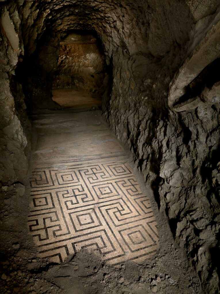 ticiaverveer's tweet photo. A mosaic floor, buried by the eruption of Mt. Vesuvius nearly 2,000 years ago, at the Villa de Papiri, an ancient seaside luxury retreat at Herculaneum. 

Photo Archivio dell’arte – Pedicini Photographers. #Italy  https://t.co/YaJUsxcE0M https://t.co/20WM7zuyrv