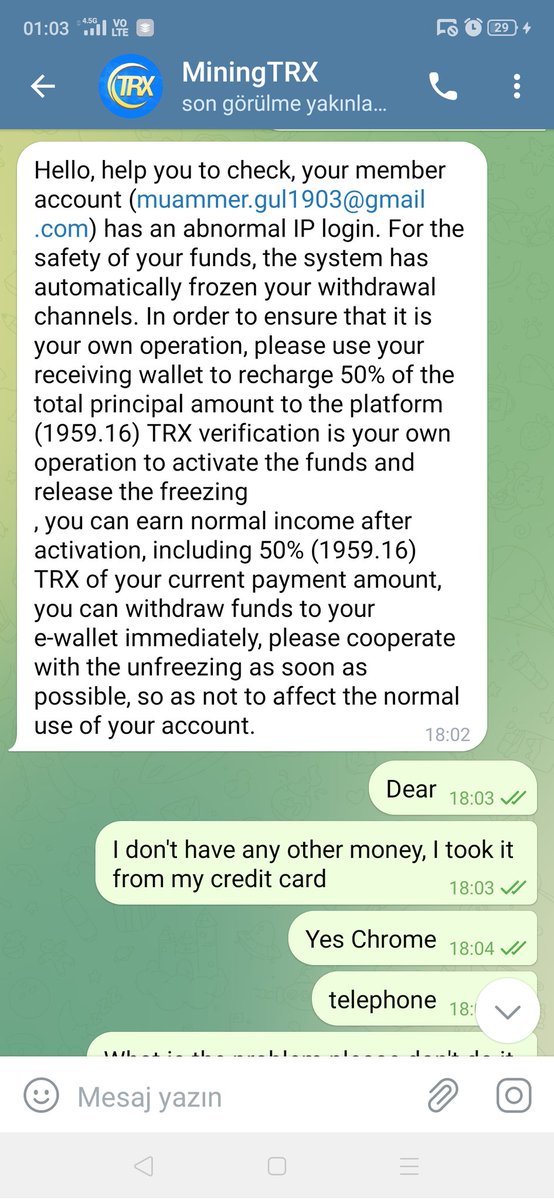 NftsCollectorr's tweet photo. @juampi3535 Scam! #miningtrx https://t.co/ZWQYqd7tIm