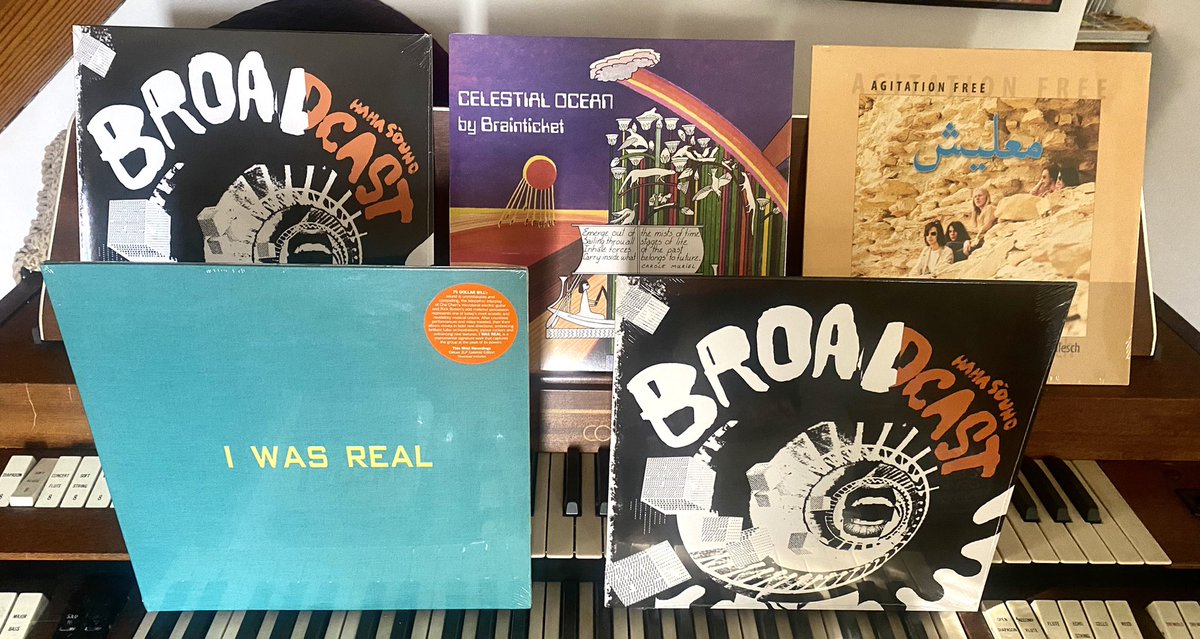 NormalsBooks's tweet photo. Restocks on Broadcast’s 2nd LP, “Ha Ha Sound”, the sublime “Malesch” (in my personal top 10 of Krautrock!) by #AgitationFree , “Celestial Ocean” by #Brainticket & the deluxe 2 LP stunner by Horse Lords’ pals 75 Dollar Bill, “I Was Real”. https://t.co/7Sa8yVAa6t