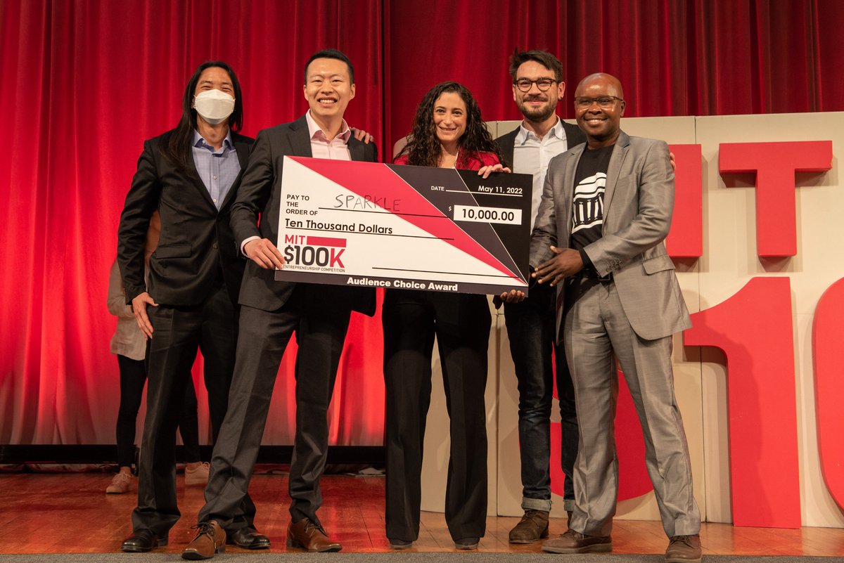 mit100k's tweet photo. Last Wednesday, the MIT $100K Launch Finale took place, and NoNa+ Desalination won the $100,000 grand prize! Congratulations!

Congratulations also to the other winning teams:

2nd place: https://t.co/bwSNygTAlj

3rd place: RTMicrofluidics

Audience Choice: Sparkle https://t.co/2rxfEgFdaY