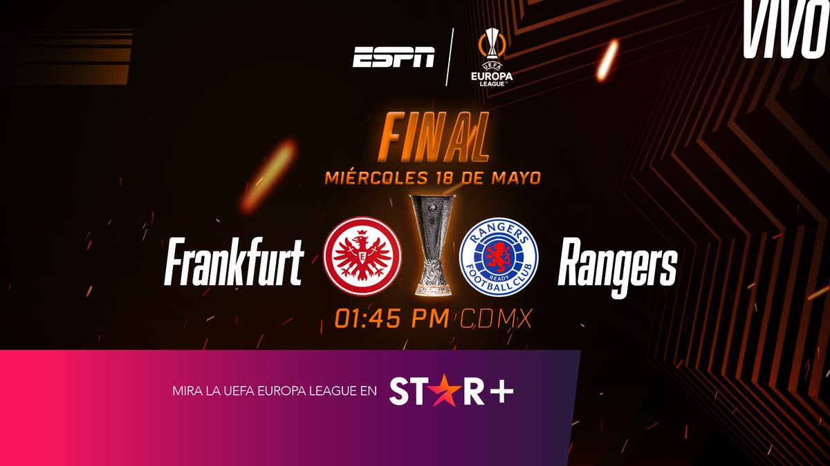 Mañana la gran definición de la UEFA Europa League, Eintracht Frankfurt vs. Rangers. En VIVO por STAR+ &amp; ESPN. Más información: bit.ly/3lmORcN
