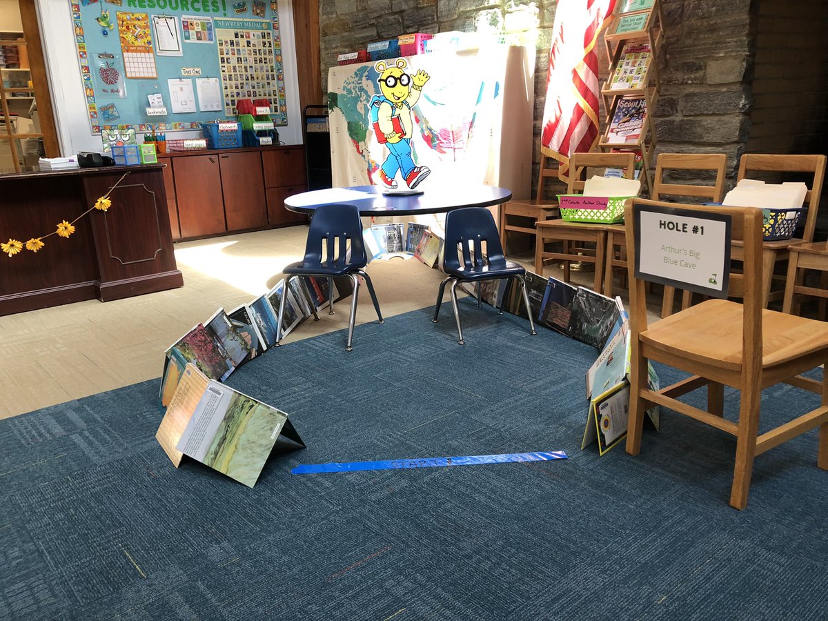 msteelewrites's tweet photo. What do you do with a few hundred discarded books? Set up a library mini-golf course! https://t.co/SX33hqiFsG