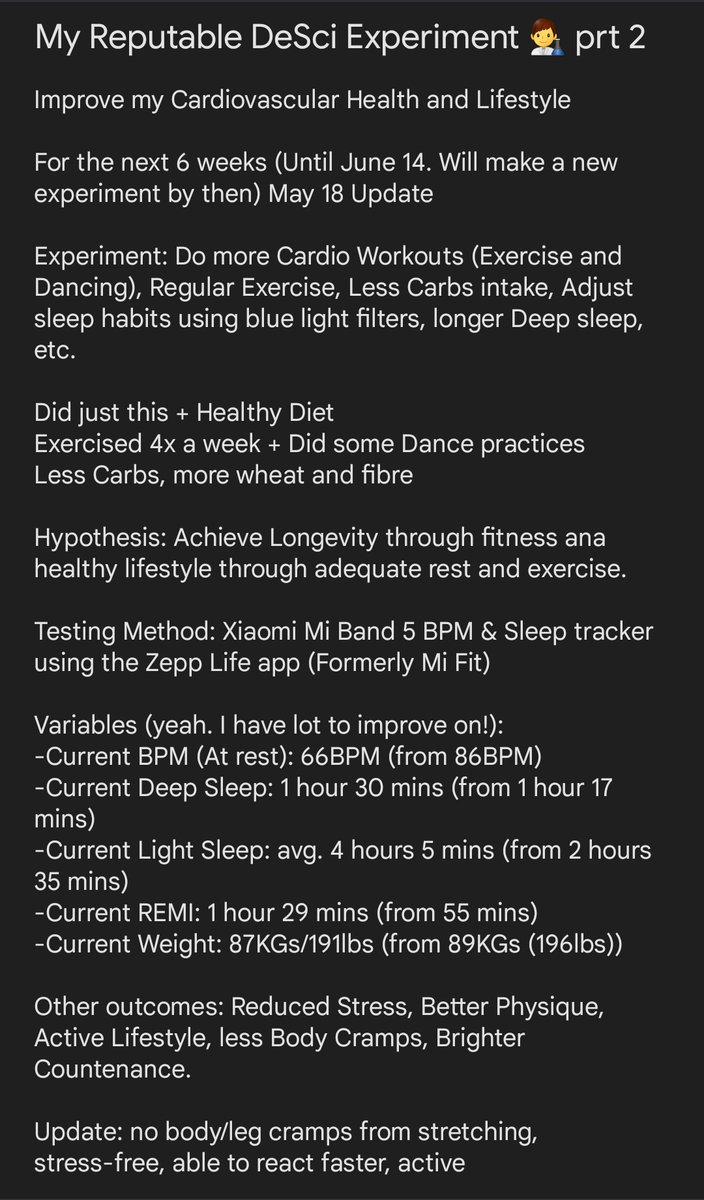 JarredJessP's tweet photo. GM

Just wanted to share my 2nd week results from MY @ReputableDAO experiment 🔥

It's looking pretty good!
-66BPM (from 86BPM)
-Current Light Sleep: avg. 4 hours 5 mins (from 2 hours 35 mins)
-Active Lifestyle
-Reduced Stress

Here's to a healthy lifestyle 🍷 #Biohacking #Health https://t.co/rW66KPP1gw