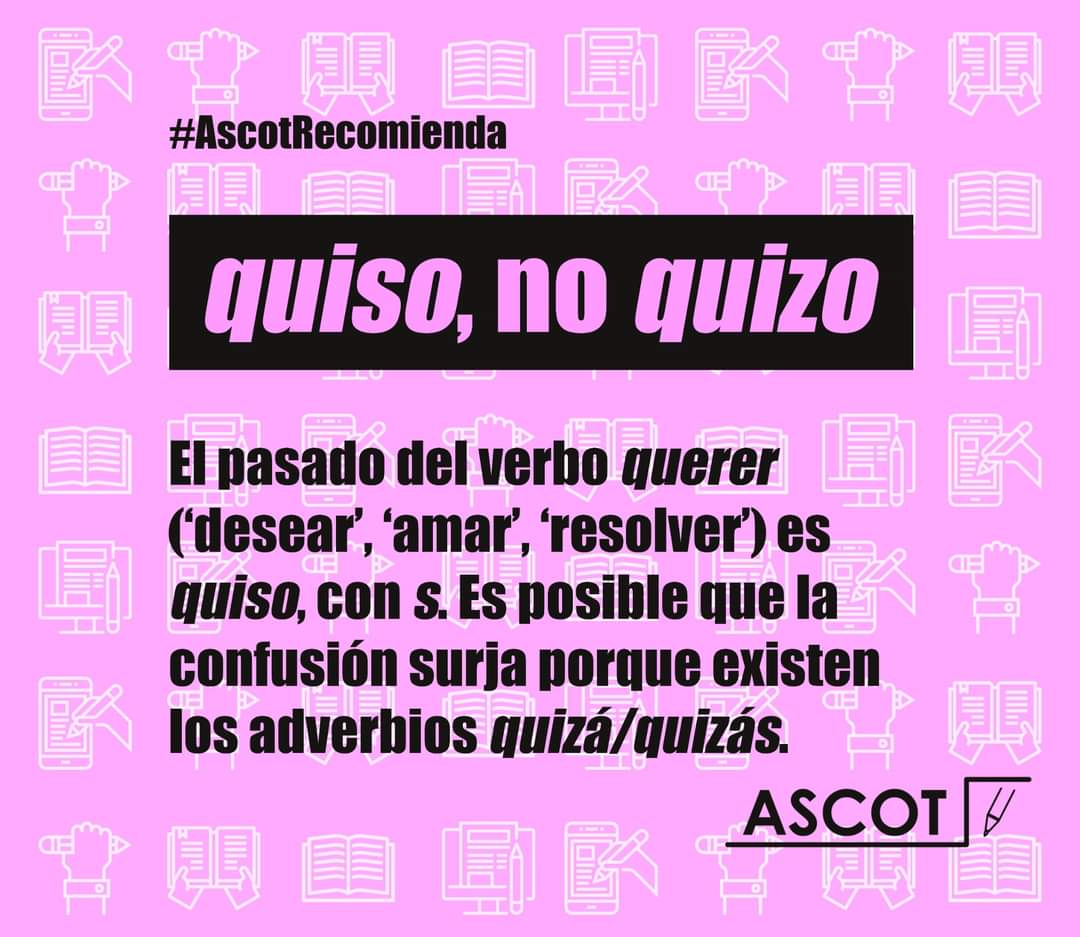 AscotPeruOf's tweet photo. Ejemplos: «Ella lo quiso mucho, pero su amor no fue correspondido»; «El ministro quiso desviar la atención de los periodistas»; «Se lo advertí, pero no quiso escucharme». #AscotRecomienda #Quiso #Querer https://t.co/A2miJOvfEq
