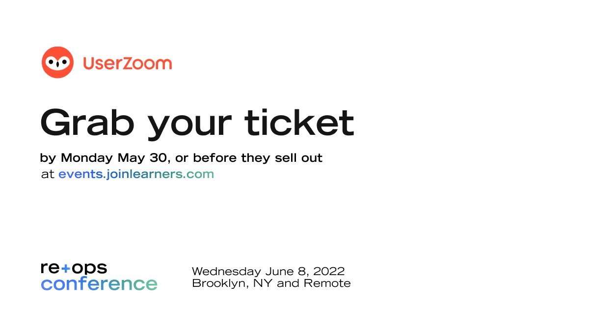 ReOpsConference's tweet photo. #ReConf is excited to have sponsorship from @heyenjoyhq, now part of @Userzoom 🎉- a great product AND one of the most influential organizations in user research!
So much gratitude for helping us help the #ResearchOps profession to grow and thrive 🙏
#community #UX #ResearchOps https://t.co/xphghZj0AU
