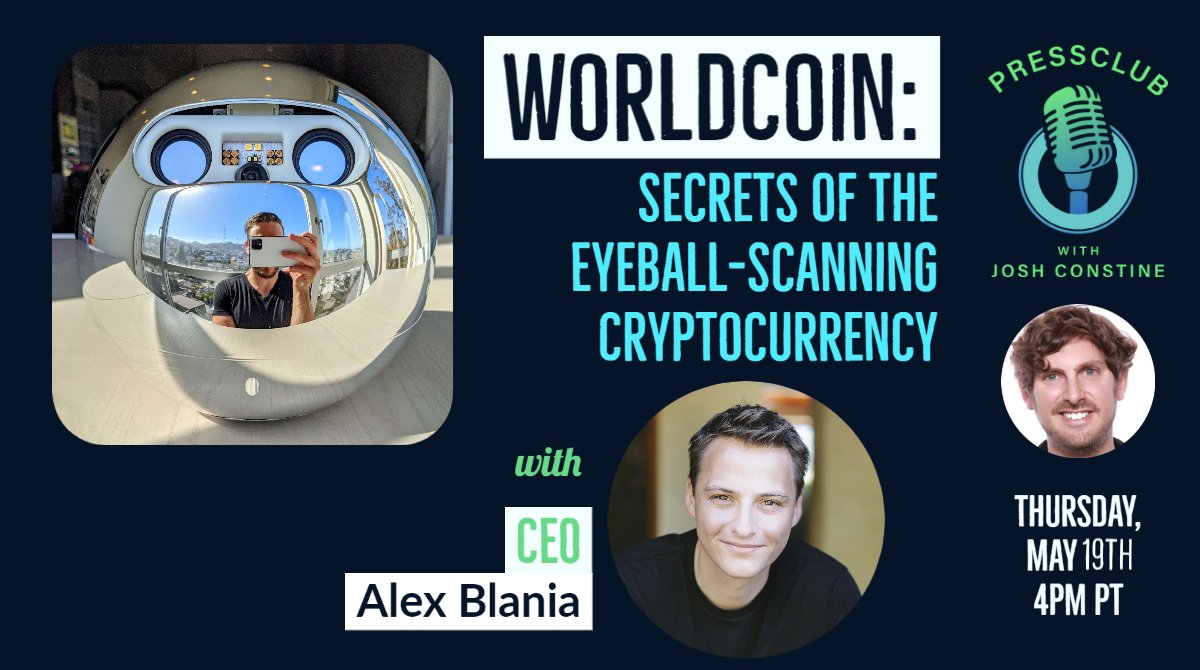 I've been dying to interview <a href="/worldnetwork/"></a>'s CEO <a href="/AlexBlania/">Alex Blania</a>! Come chat with us about how its eyeball scanner The Orb fights wealth inequality clubhouse.com/event/MwWLK0yB
