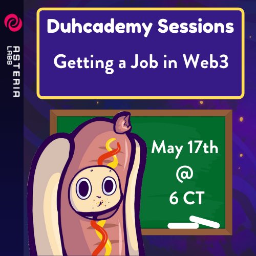 Lamb Duhs (@lambduhs) on Twitter photo Looking for guidance in securing a job in Web3? π
<a href="/hotdoglamb/">hotdoglamb</a> is hosting a class TODAY at 7pm EST! π₯ (30 mins)
Join us in voice chat here: discord.gg/duhverse Looking for guidance in securing a job in Web3? π
<a href="/hotdoglamb/">hotdoglamb</a> is hosting a class TODAY at 7pm EST! π₯ (30 mins)
Join us in voice chat here: discord.gg/duhverse