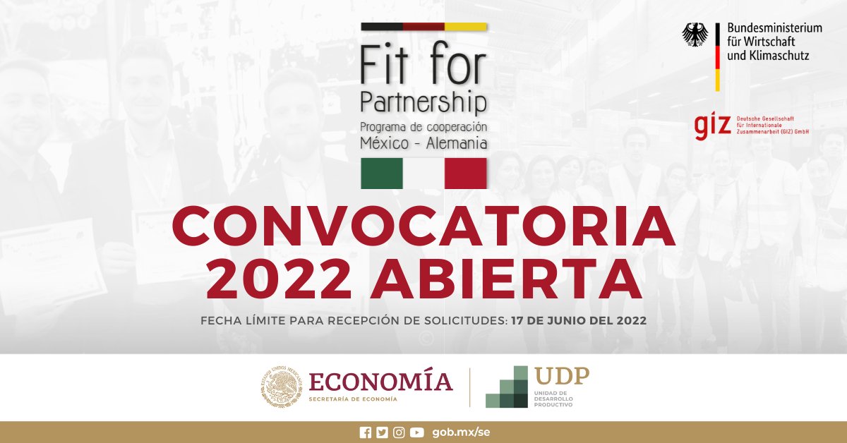 Economia_UDP's tweet photo. 🇲🇽🤝🇩🇪 Conoce #FitForPartnership y establece relaciones de negocios a largo plazo con empresas alemanas.
👉 Este programa de entrenamiento es GRATUITO y está dirigido a gerentes de #PYMES mexicanas.
🖱 Más información: https://t.co/21LDLBDXY0
📧 ffpmexico@economia.gob.mx https://t.co/7p09BgJOfr
