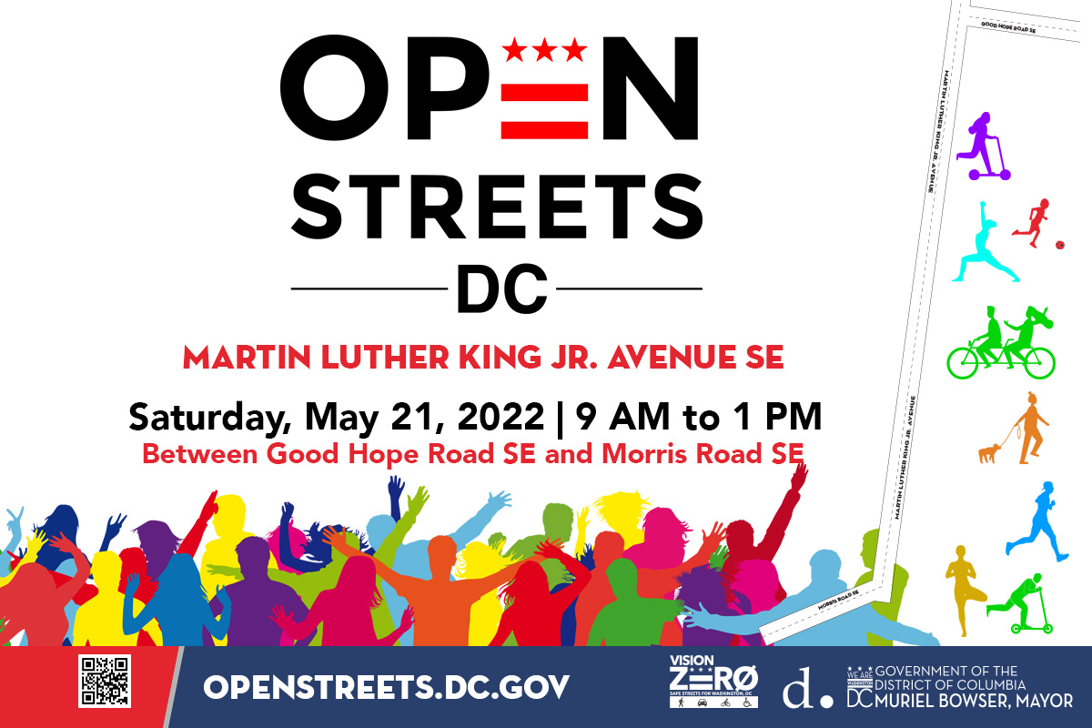 DDOTDC's tweet photo. #SATURDAY (5/21) from 9 AM - 1 PM, 5๏ธโฃ blocks of Martin Luther King Jr. Avenue SE will be closed to ๐ and open for you to walk๐ถโโ๏ธ, bike ๐ด , scoot ๐ด , run๐โโ๏ธ , and everything else in between ๐๐ป๐บ๐ป๐ ! See you there!
#OpenStreetsDC #Ward8 #SEDC #Anacostia #SouthEastLove #DC https://t.co/rzX9c3MCi8