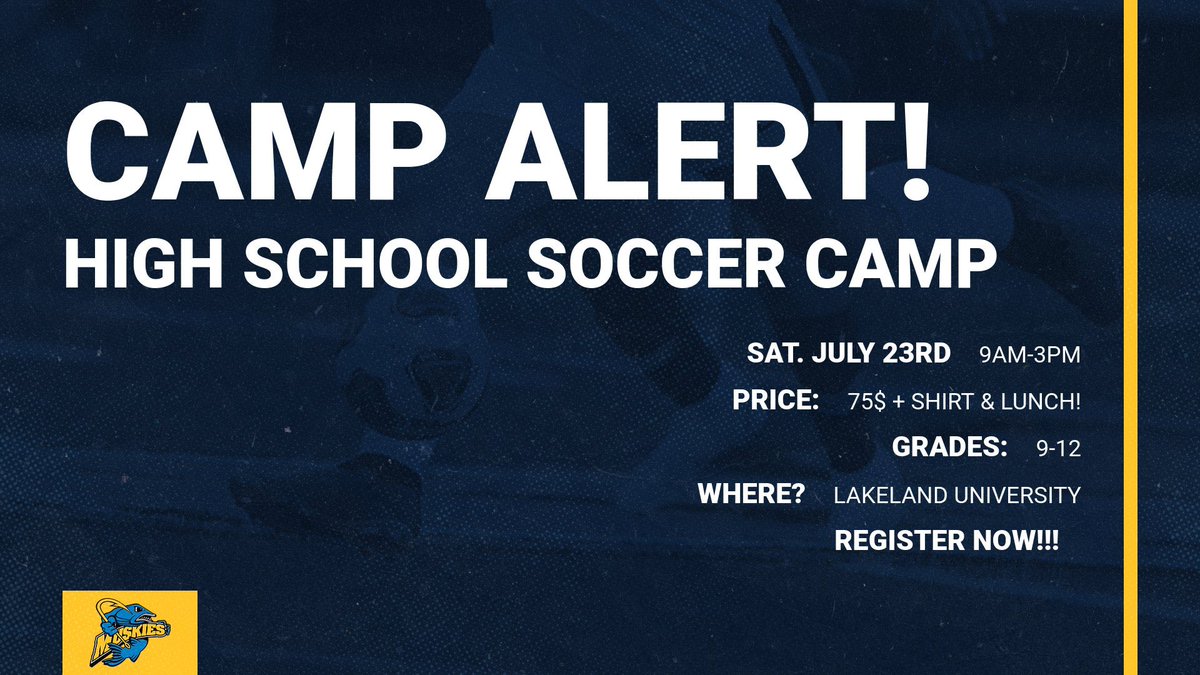 Registration open now! Signup and more information link below!! lakeland.edu/wsoccer